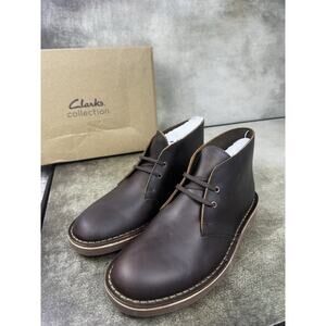 Clarks Bushacre 2 Mens Chukka Boots Dark Brown Leather Size 7M 34135